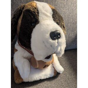 Saint Bernard Plush Golf Club Driver Headcover With Brown Collar & Barrel